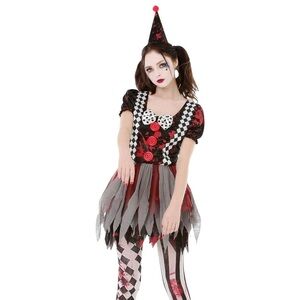 Hauntlook Crazy Clown Costume with Hat Small New